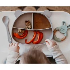 Outlet Silicone Plate Taupe Bear Kids Tableware|Plates & Placemats
