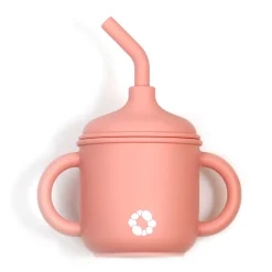 Hot Silicone Straw Sippy Cup - Blush Kids Tableware|Plates & Placemats
