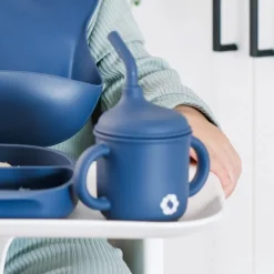 New Silicone Straw Sippy Cup - Blueberry Kids Breastfeeding|Tableware