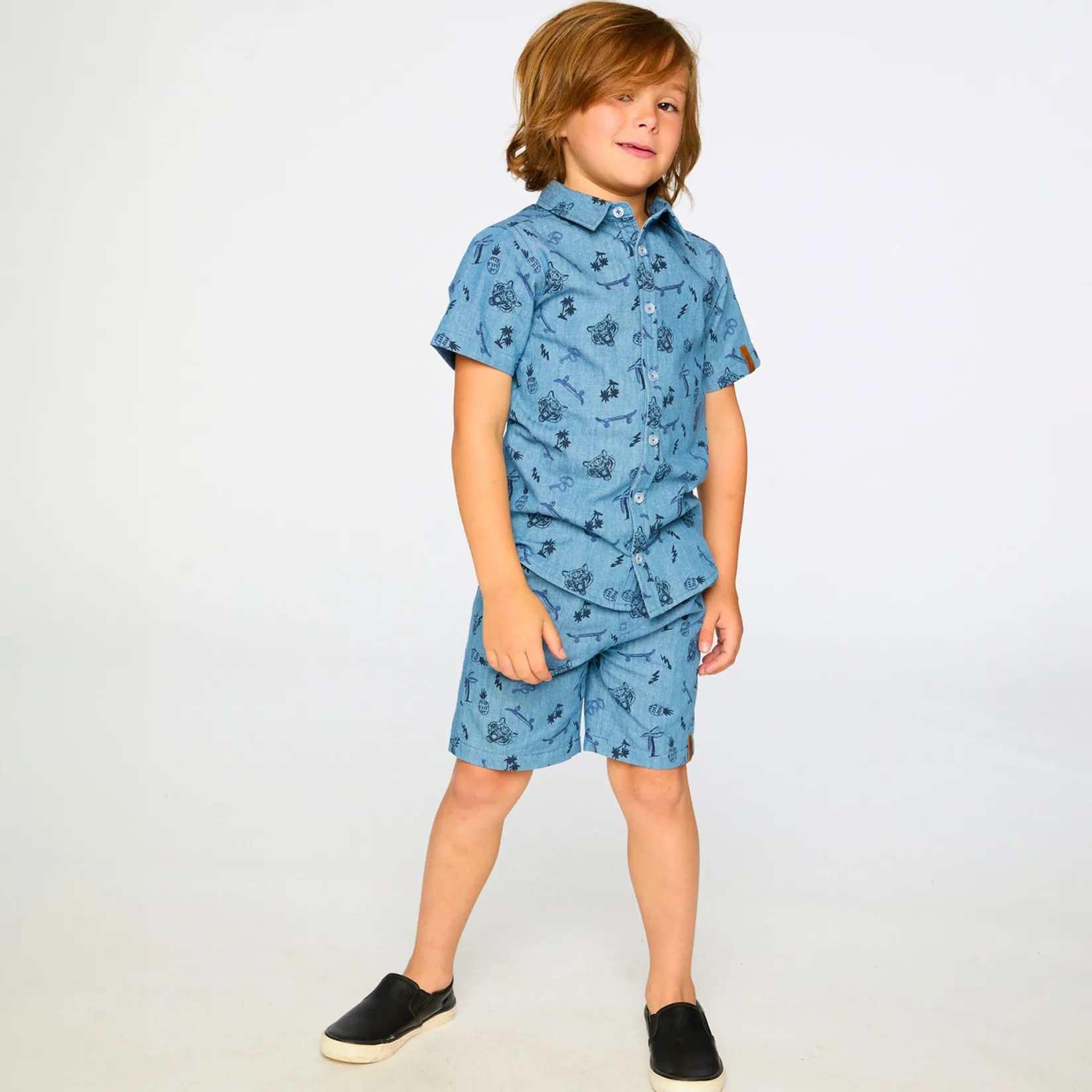 Tops>Deux par Deux Skate Boys Shirt 3-6 Blue