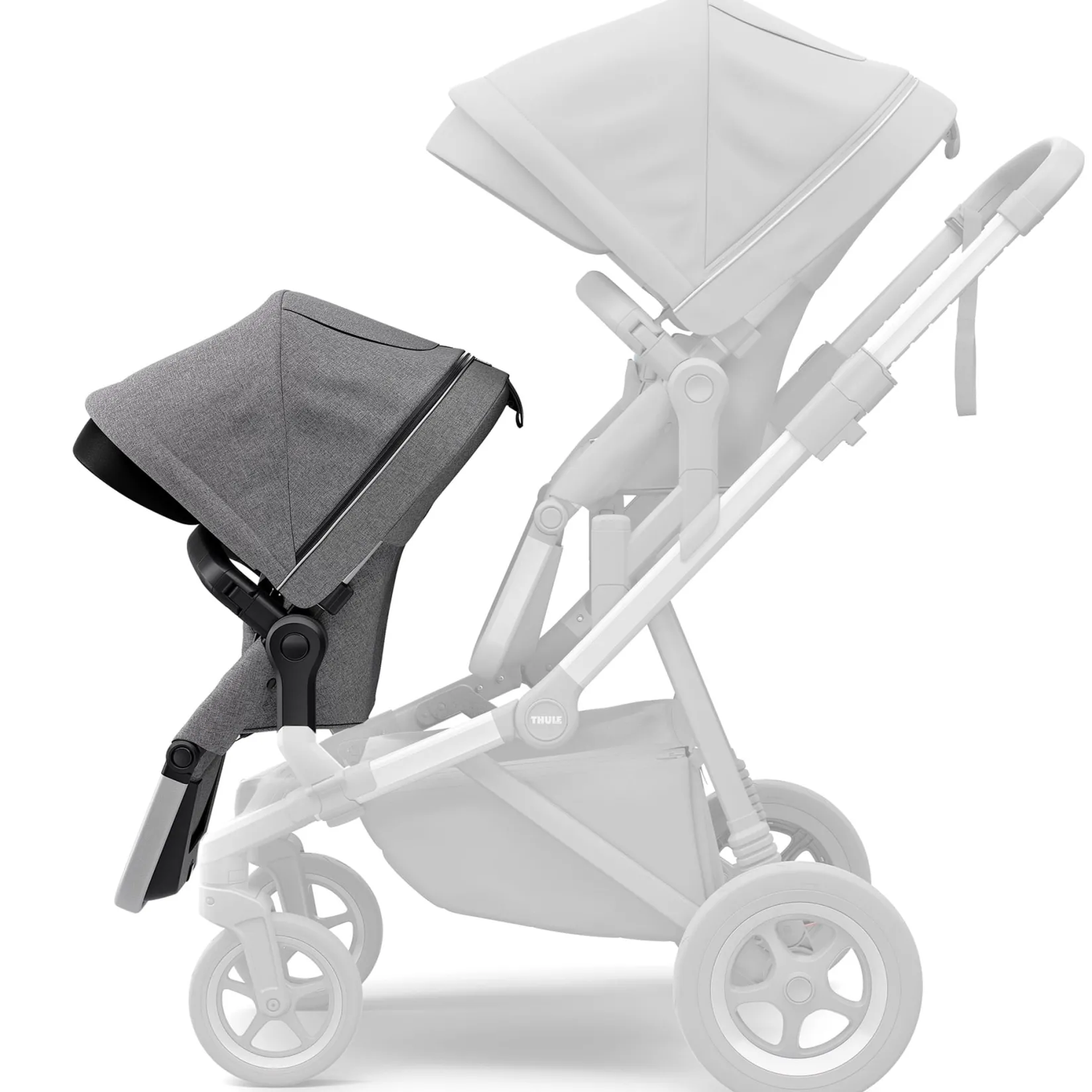 Clearance Sleek Sibling Seat - Gray Melange Kids Strollers|Strollers & Trailers