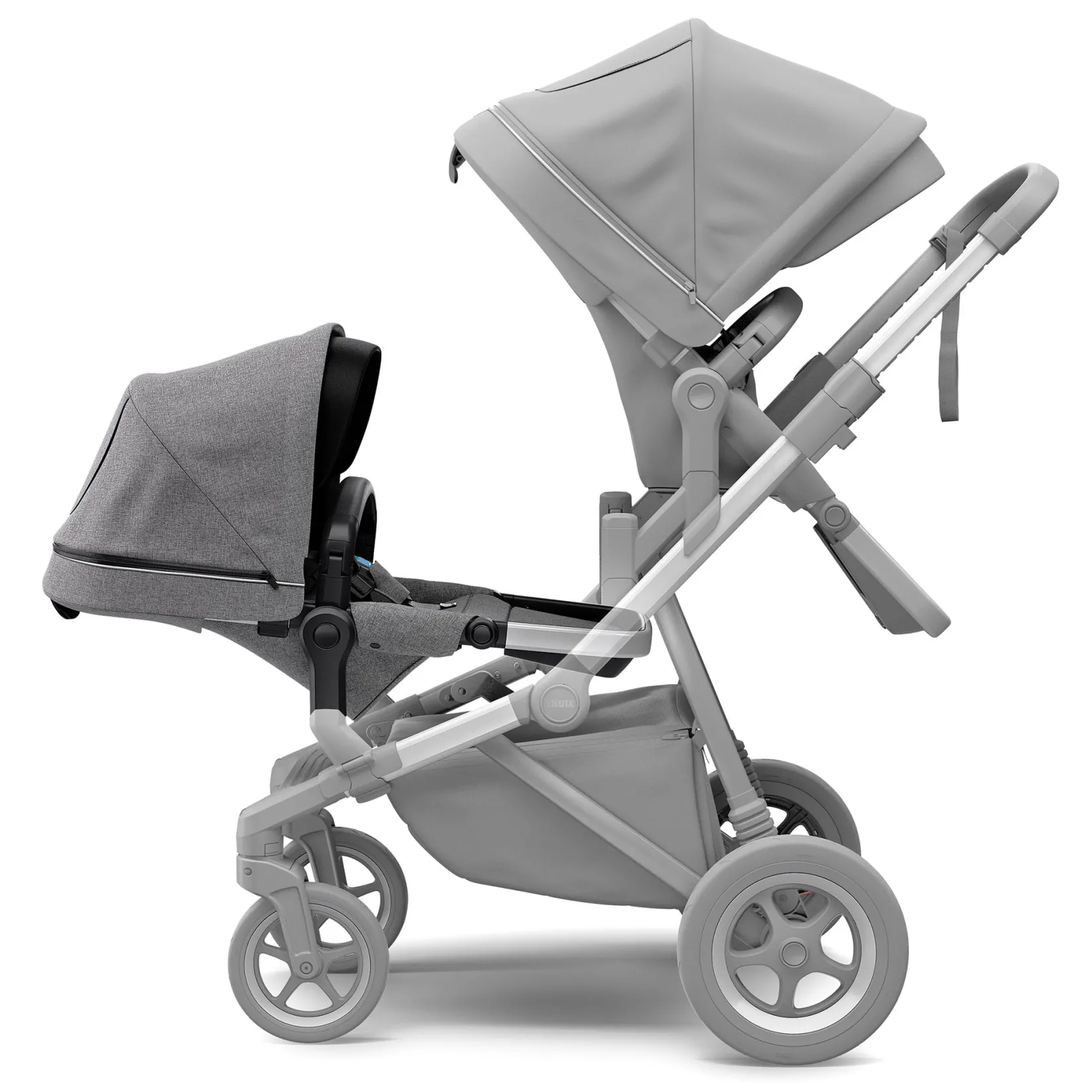 Clearance Sleek Sibling Seat - Gray Melange Kids Strollers|Strollers & Trailers