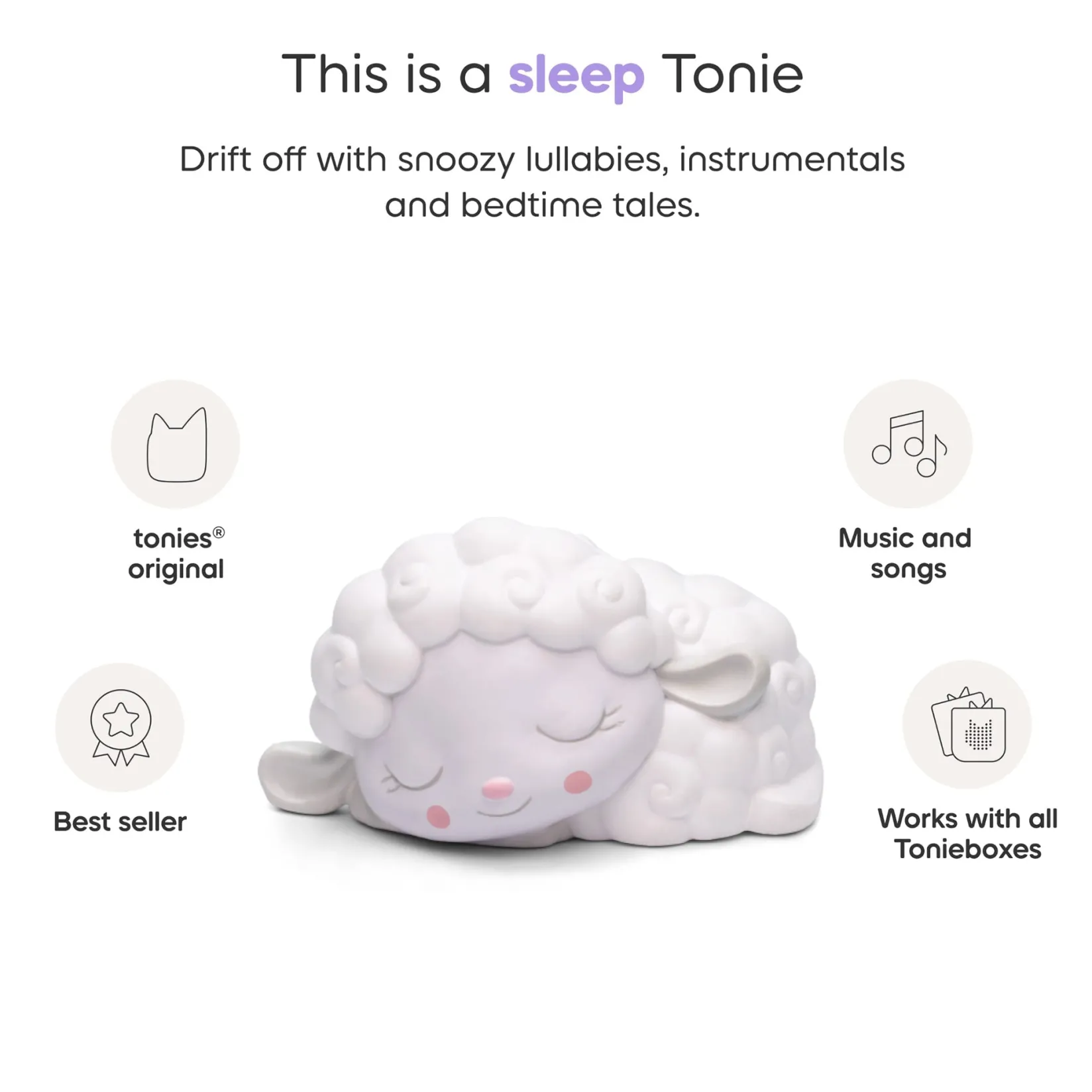 Best Sleepy Friends: Lullaby Melodies with Sleepy Sheep Tonie Figurine (Melodies) Kids Motorized & Electronic
