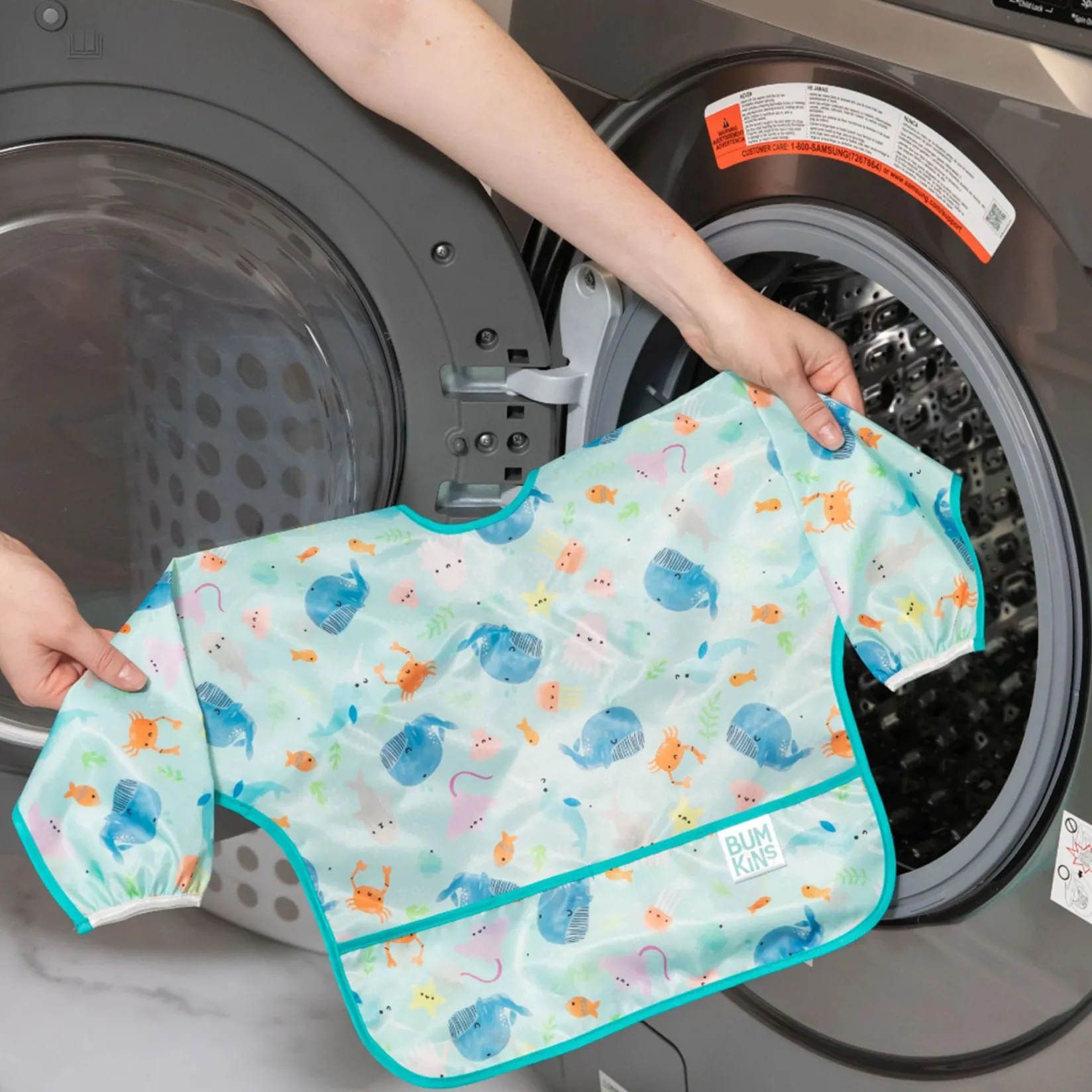 Bibs|Breastfeeding>Bumkins Sleeved Bib 6-24m - Happy Camper