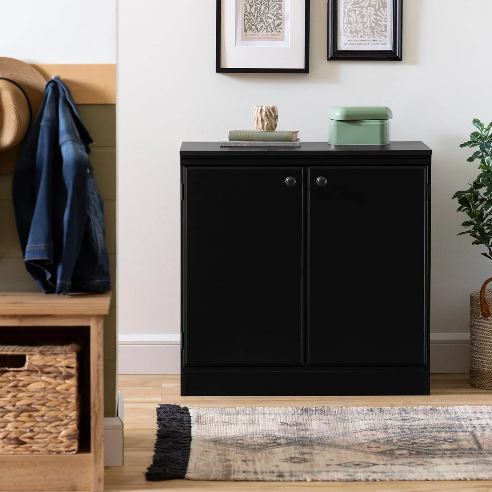 Storage Furniture>South Shore Small 2-Door Storage Cabinet - Morgan Pure Black