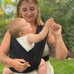 Snüg Baby Wrap In Mint Fiber - Black Outdoors & Travel|Baby Carriers