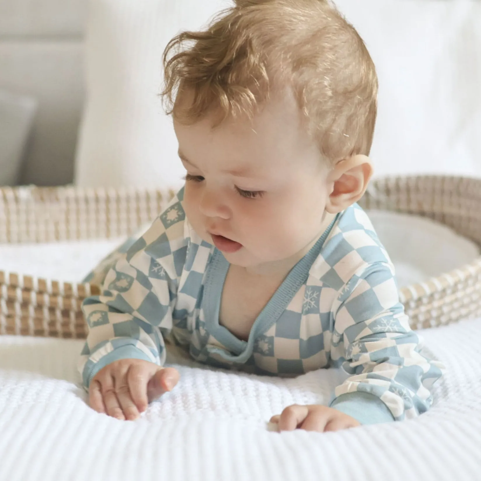 Preemie Clothing|Pajamas>Colle Colle Snowflakes Magnetic Pajamas Blue