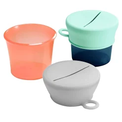 Clearance Snug Snack Cup with Silicone Lid - Navy / Orange Kids Snack Bags & Containers|Plates & Placemats
