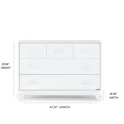Hot Soho 5 Drawers Dresser - Whte Storage Furniture