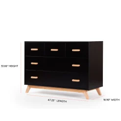 Best Soho 5-Drawer Dresser - Black / Natural Storage Furniture