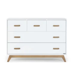 Discount Soho 5-Drawer Dresser - White / Walnut Storage Furniture