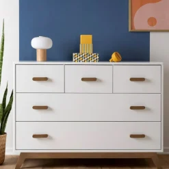 Discount Soho 5-Drawer Dresser - White / Walnut Storage Furniture