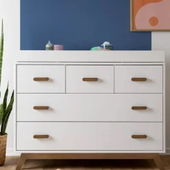 Discount Soho 5-Drawer Dresser - White / Walnut Storage Furniture