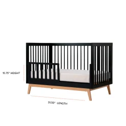 New Soho 3-in-1 Convertible Crib - Black / Natural Cribs & Mattresses|Cribs & Mattresses