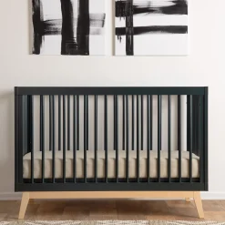 New Soho 3-in-1 Convertible Crib - Black / Natural Cribs & Mattresses|Cribs & Mattresses