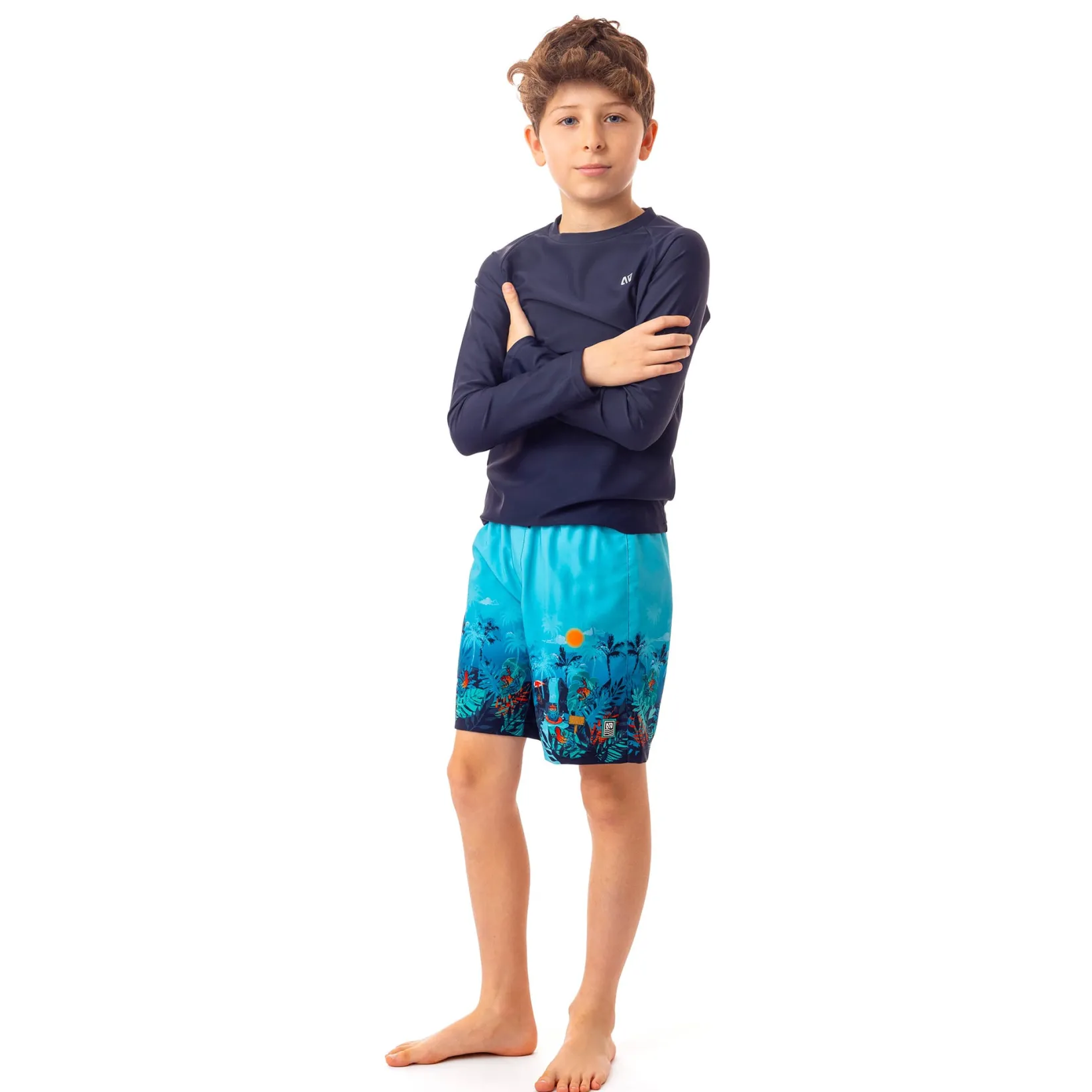 Outlet Solid Long Sleeves UV Rashguard 7-10y Kids/BOY Swimsuits|Swimsuits