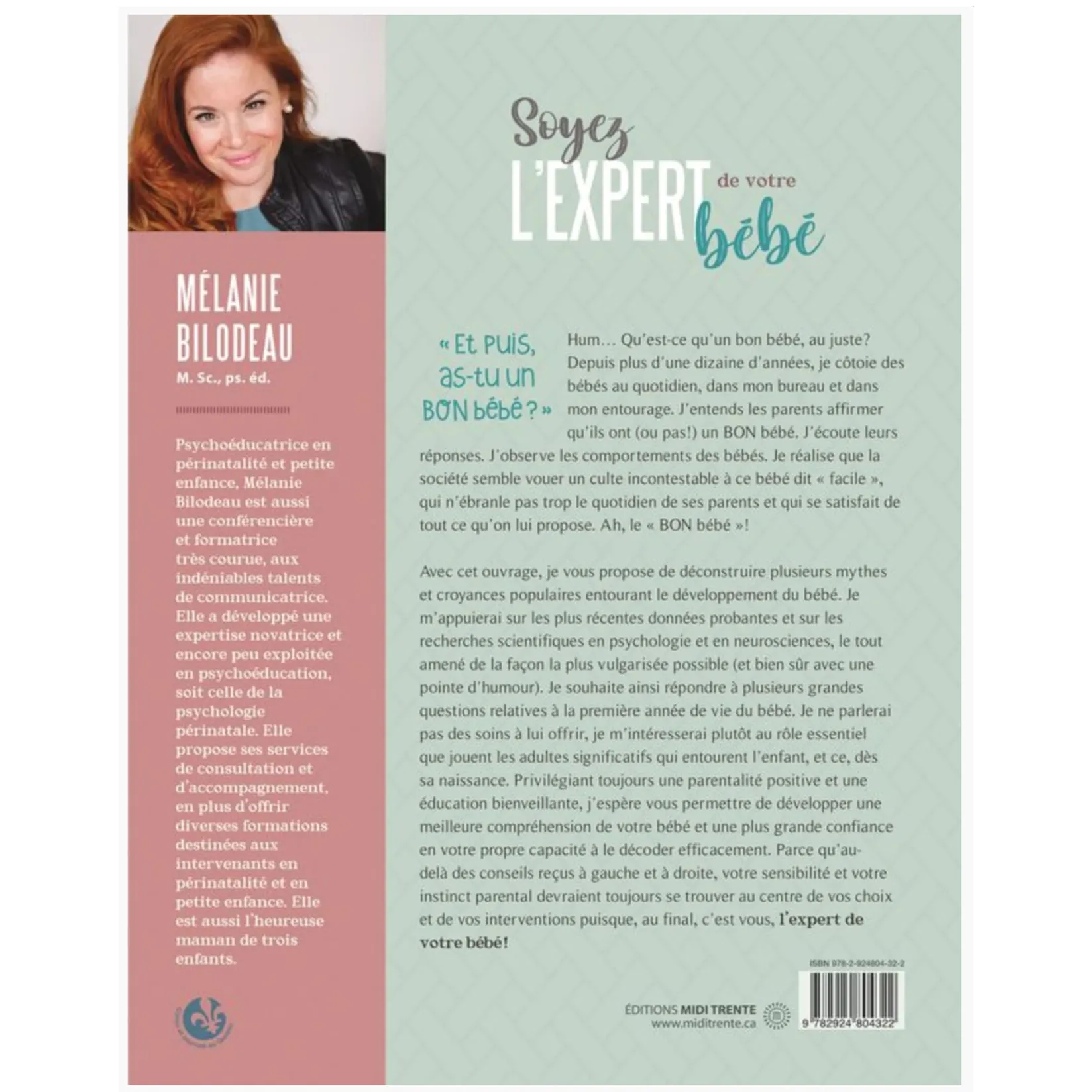 Quebec Books|Maternity Books>Prologue Soyez L'Expert de votre Bébé - Mélanie Bilodeau