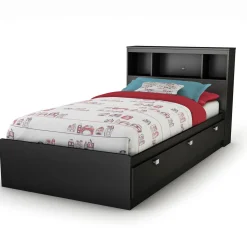 Twin, Full & Queen Beds>South Shore Spark Twin Bookcase Headboard - Pure Black