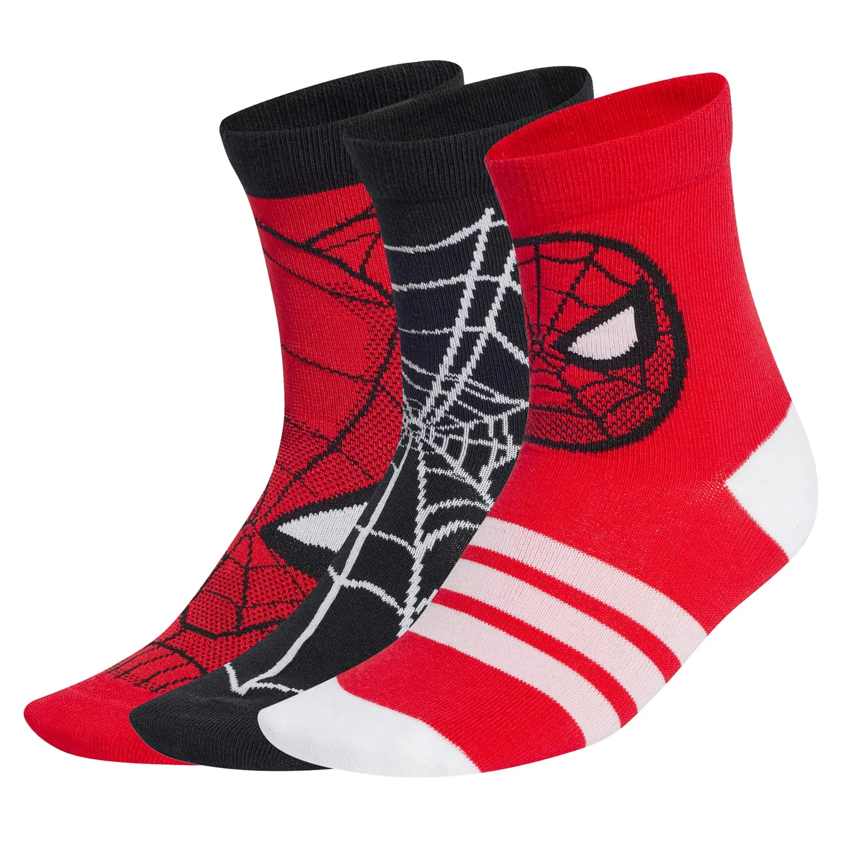 Socks|Underwear & Socks>Adidas Spiderman 3-Pack Socks Sizes 10-13 Red