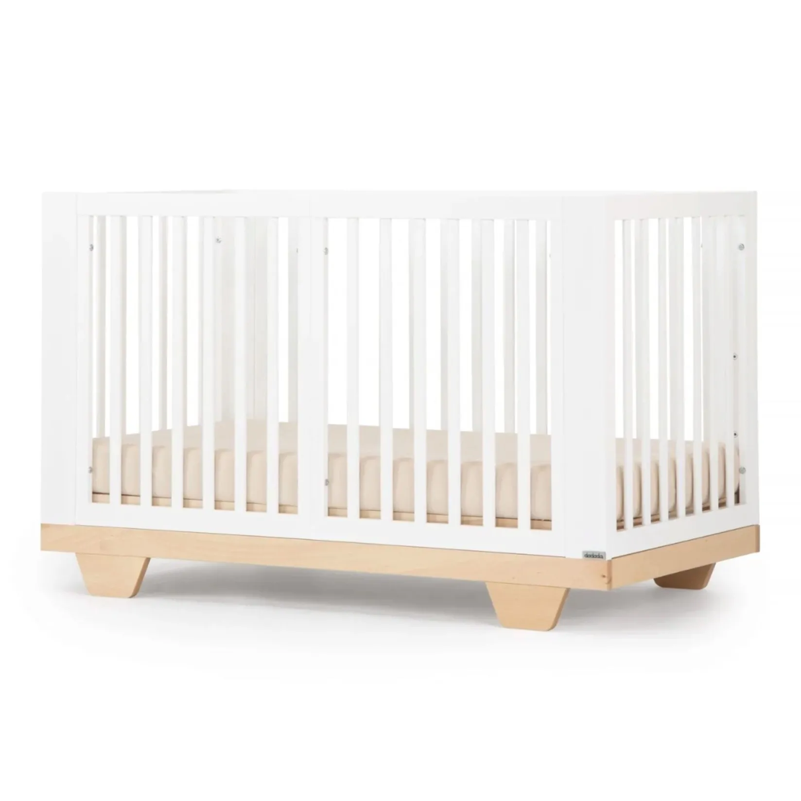 Hot Spirit 8-In-1 Convertible Crib - White/Natural Cribs & Mattresses|Cribs & Mattresses