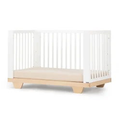 Hot Spirit 8-In-1 Convertible Crib - White/Natural Cribs & Mattresses|Cribs & Mattresses