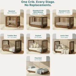 Spirit 8-in-1 Convertible Crib- Walnut Cribs & Mattresses|Cribs & Mattresses