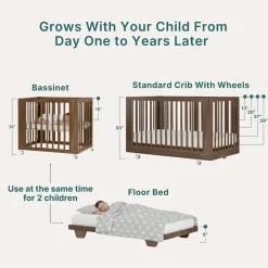Spirit 8-in-1 Convertible Crib- Walnut Cribs & Mattresses|Cribs & Mattresses