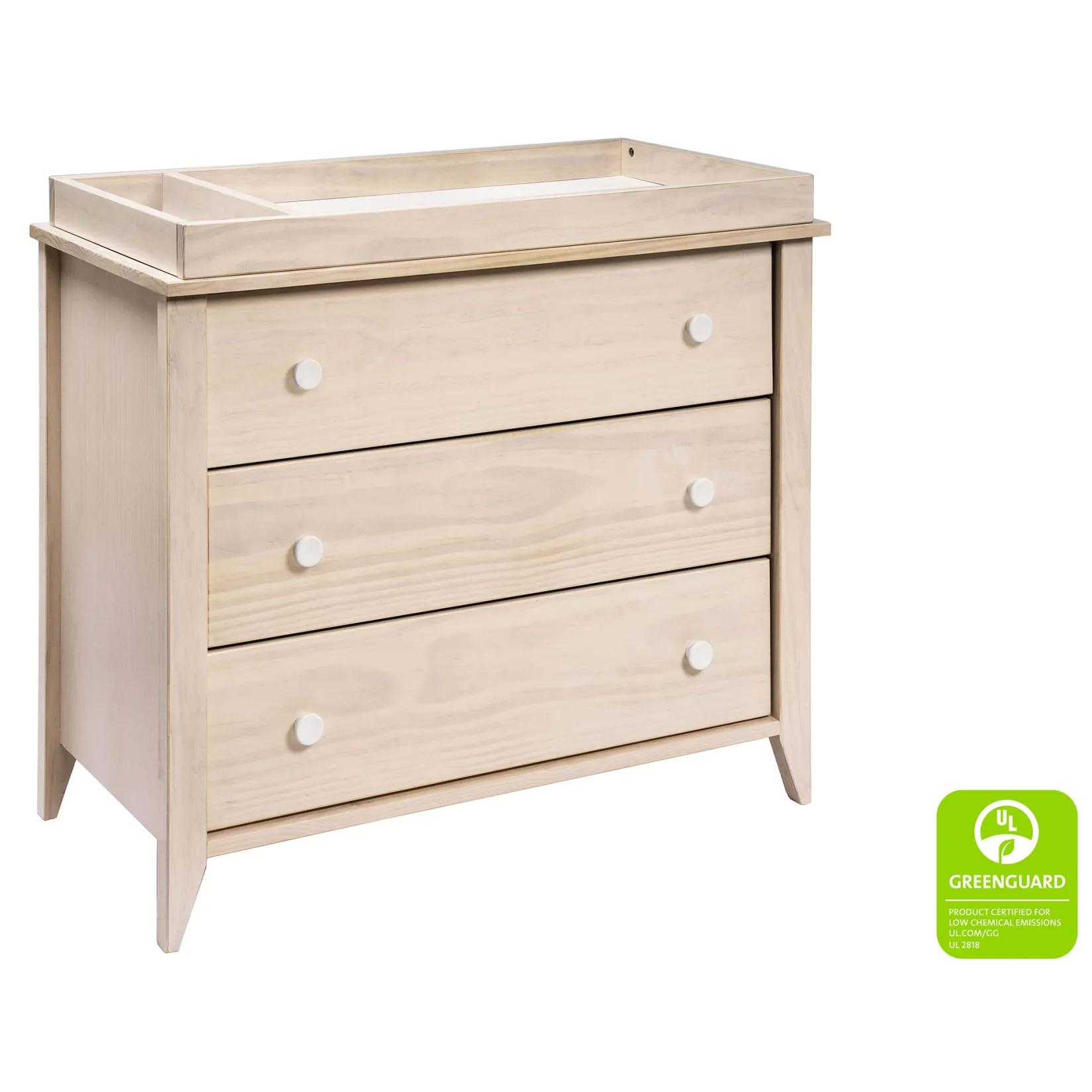 Changing Tables>Babyletto Sprout 3-Drawer Changer Dresser - Washed Natural / White