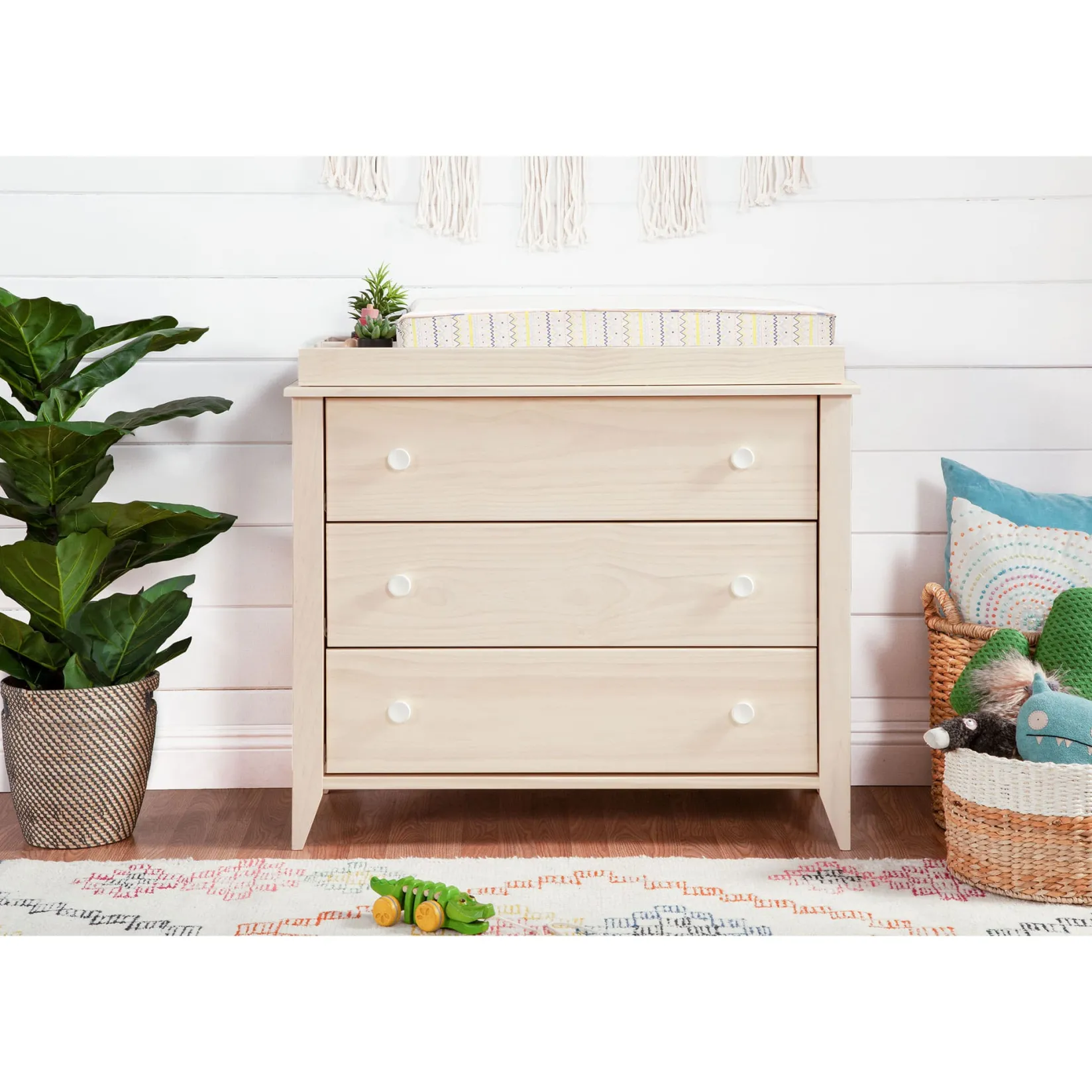 Changing Tables>Babyletto Sprout 3-Drawer Changer Dresser - Washed Natural / White