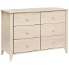 Hot Sprout 6-Drawer Double Dresser - Washed Natural Storage Furniture