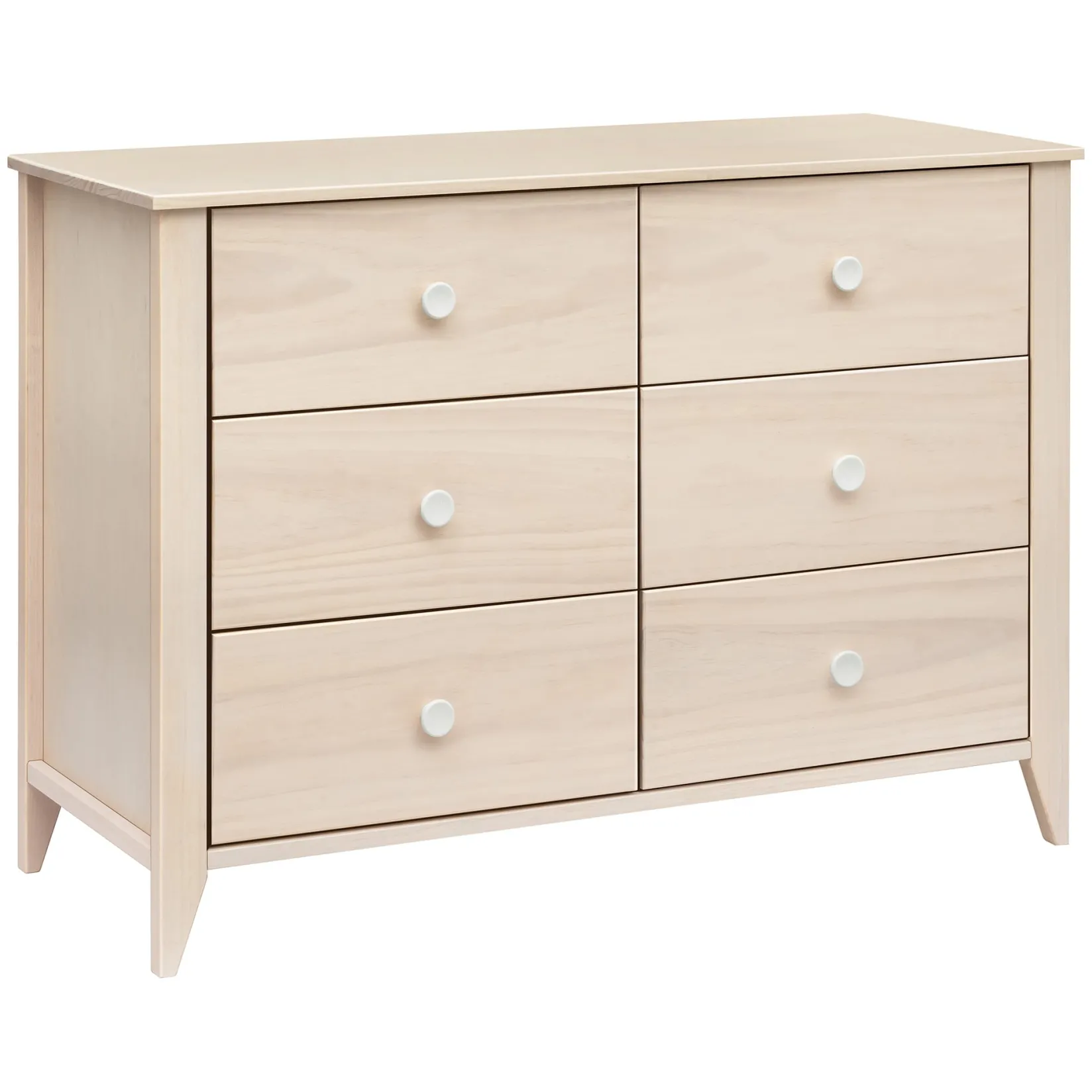 Hot Sprout 6-Drawer Double Dresser - Washed Natural Storage Furniture