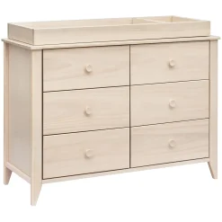 Hot Sprout 6-Drawer Double Dresser - Washed Natural Storage Furniture