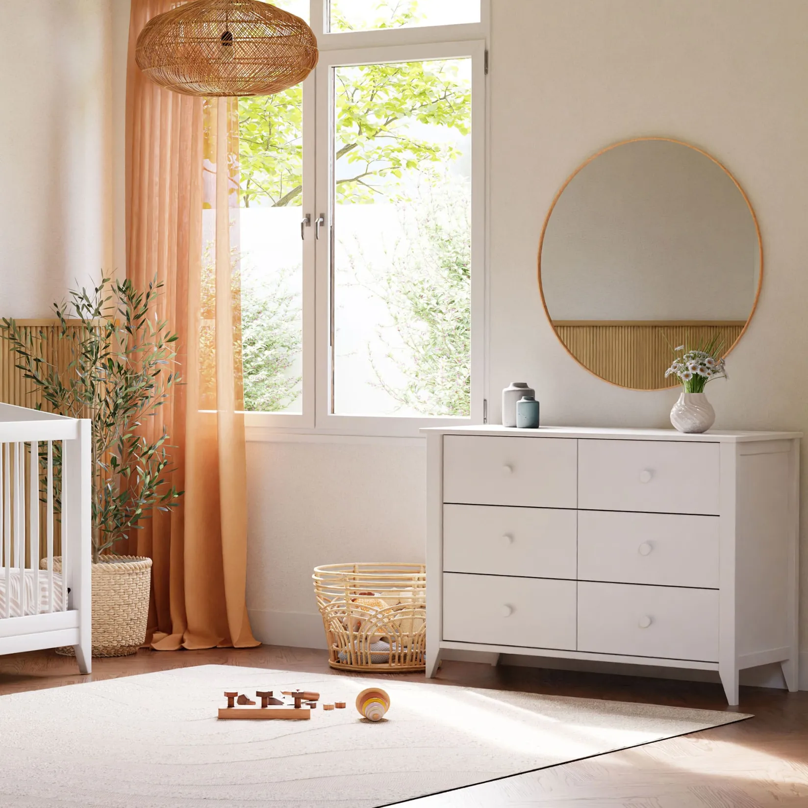 Storage Furniture>Babyletto Sprout 6-Drawer Double Dresser - White