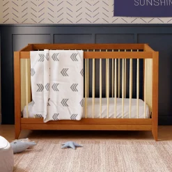 New Sprout 4-in-1 Convertible Crib withToddler Bed Conversion Kit - Chestnut / Natural Cribs & Mattresses|Cribs & Mattresses