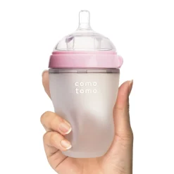 Breastfeeding|Bottles & Nipples>Como Tomo Squeezable Natural Flowing Bottle 8oz - Pink