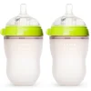 Clearance Squeezable Natural Flowing Bottle 8oz Set of 2 - Green Breastfeeding|Bottles & Nipples