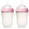 Sale Squeezable Natural Flowing Bottle 8oz Set of 2 - Pink Bottles & Nipples|Breastfeeding
