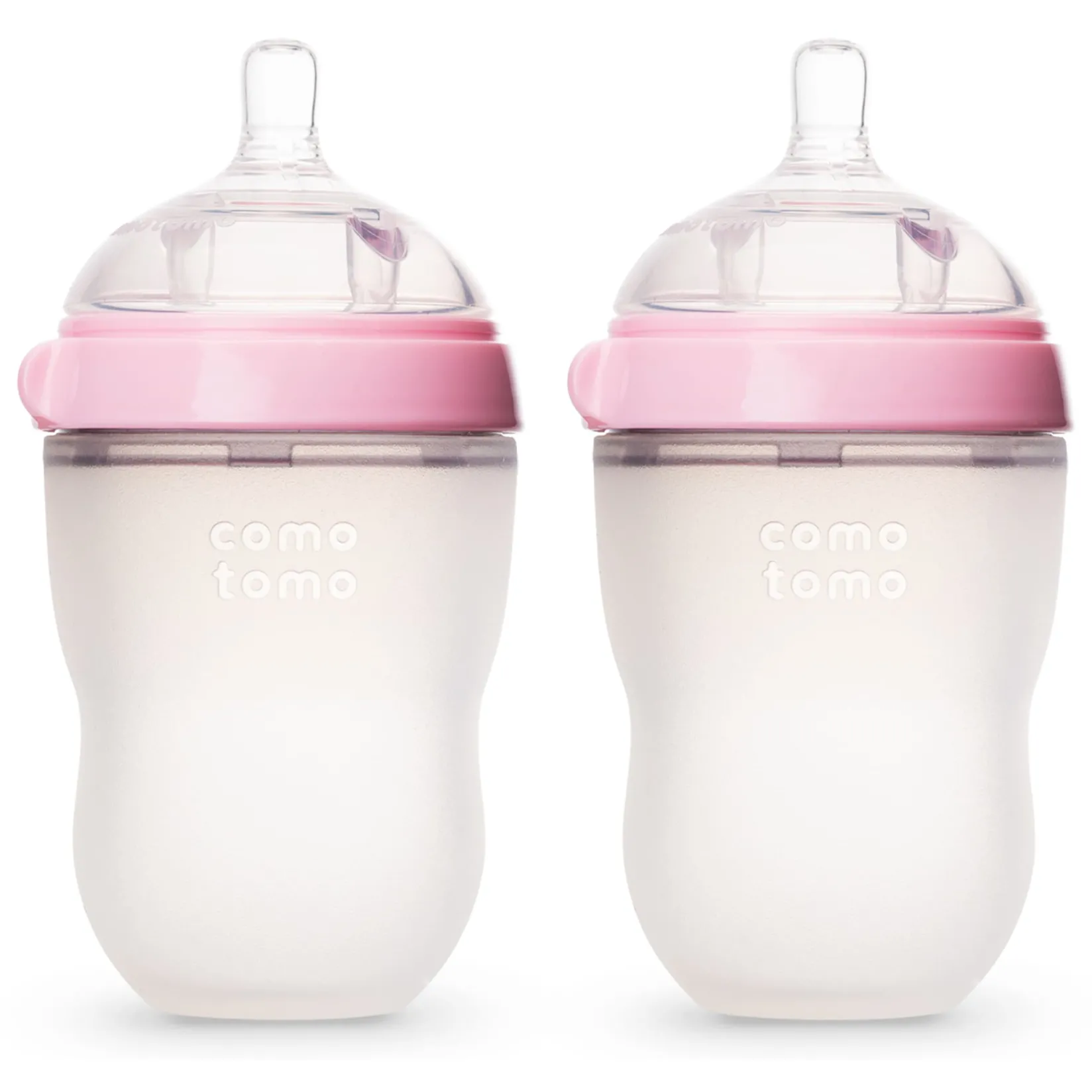 Sale Squeezable Natural Flowing Bottle 8oz Set of 2 - Pink Bottles & Nipples|Breastfeeding