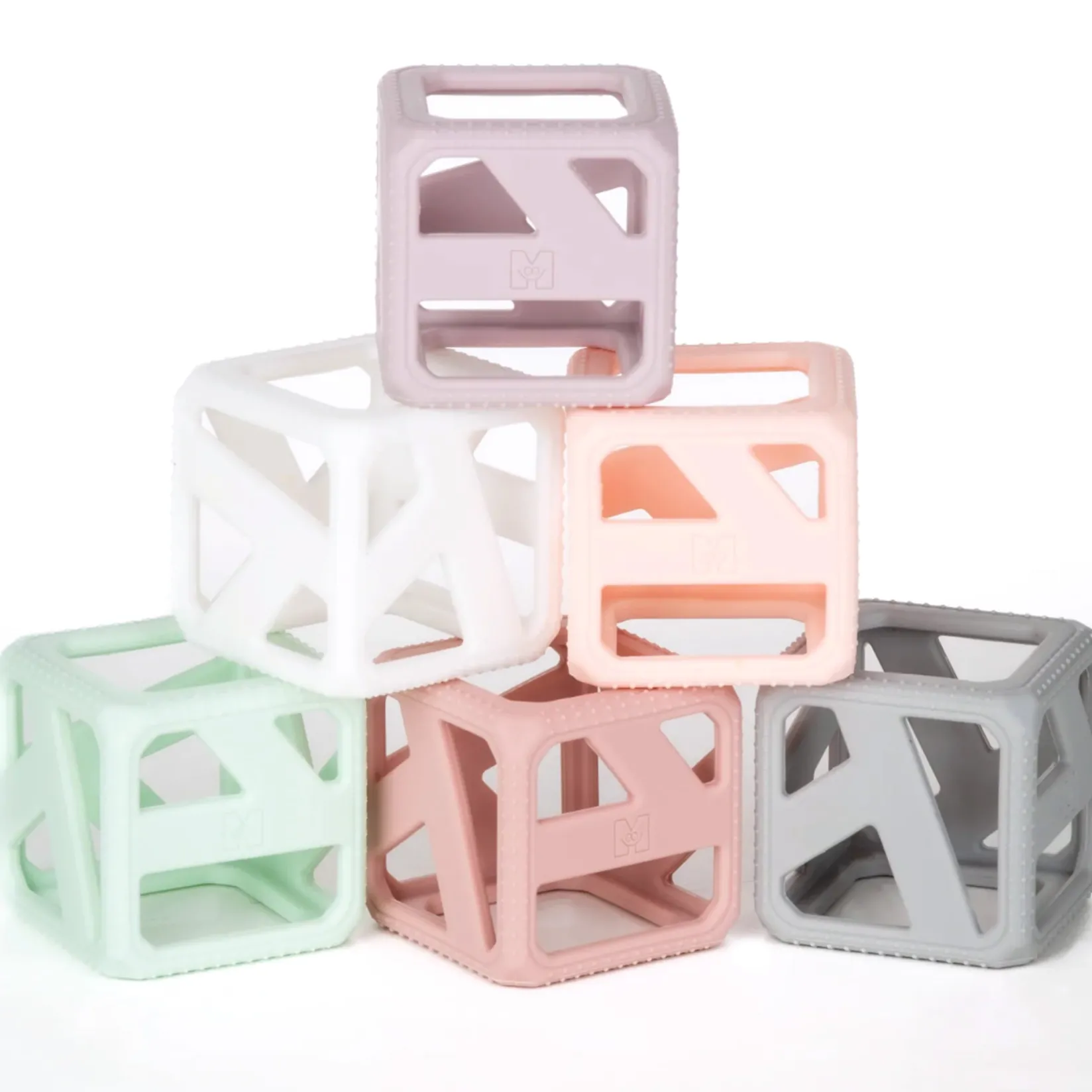 Teething Toys>Munch Mitt Stack N Chew Mini Cubes - Pastel
