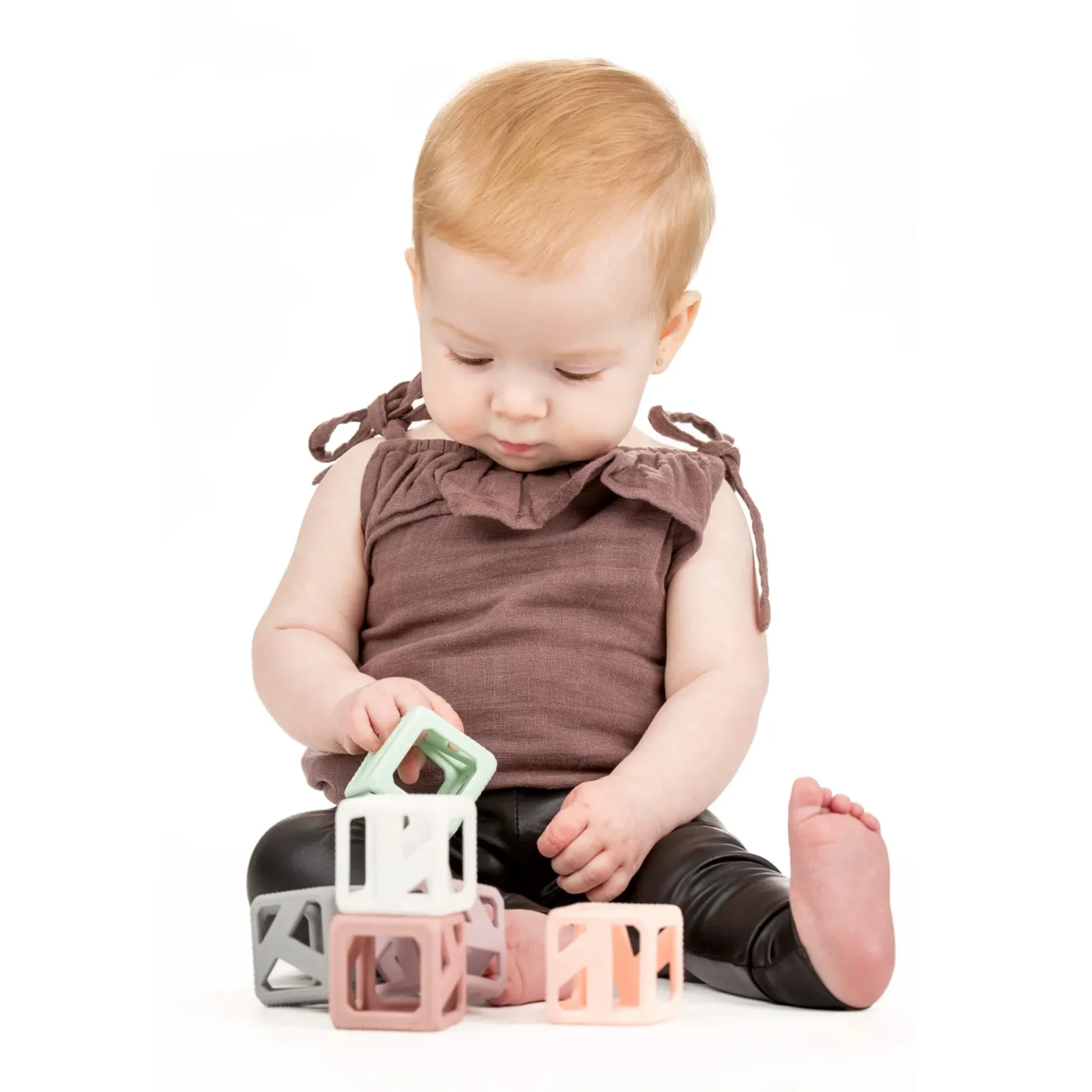 Teething Toys>Munch Mitt Stack N Chew Mini Cubes - Pastel