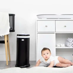 Outlet Stainless Steel Diapers Pail - Black Matte Diaper Pails