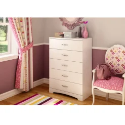 Hot Step One 5-Drawer Chest - Pure White Storage Furniture