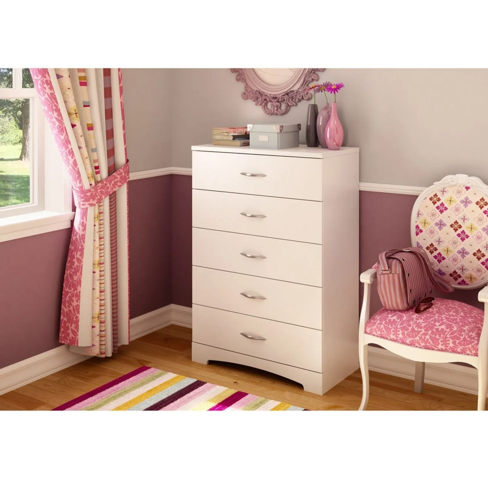 Hot Step One 5-Drawer Chest - Pure White Storage Furniture