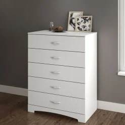 Hot Step One 5-Drawer Chest - Pure White Storage Furniture