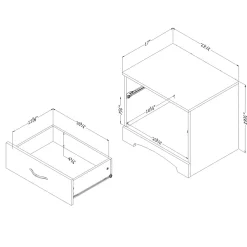 Best Step One 1-Drawer Nightstand - Gray Oak Nightstands