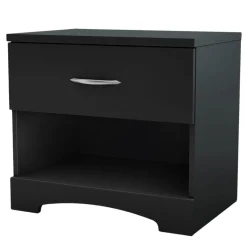 Nightstands>South Shore Step One 1-Drawer Nightstand - Pure Black