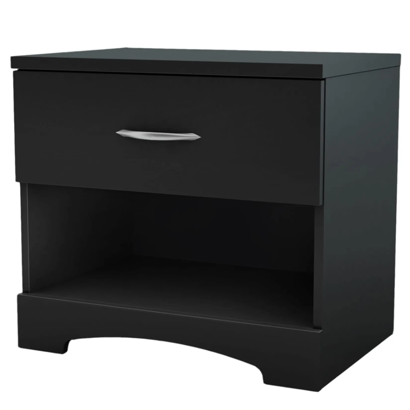 Nightstands>South Shore Step One 1-Drawer Nightstand - Pure Black