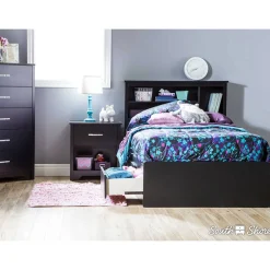 Sale Step One Mates Bed with 3 Drawers - Pure Black Twin, Full & Queen Beds