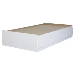 Twin, Full & Queen Beds>South Shore Step One Twin Mates Bed with 3 Drawers - White