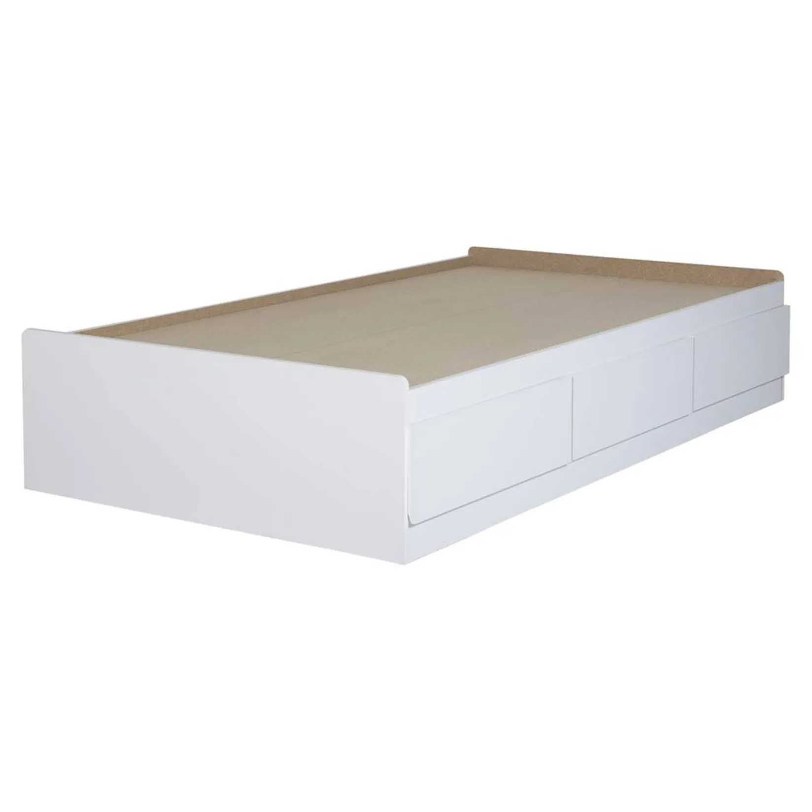 Twin, Full & Queen Beds>South Shore Step One Twin Mates Bed with 3 Drawers - White
